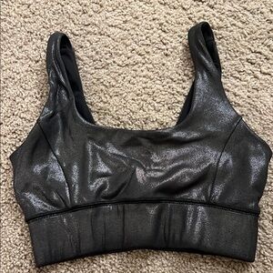 Shiny Black Sports Bra